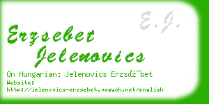 erzsebet jelenovics business card